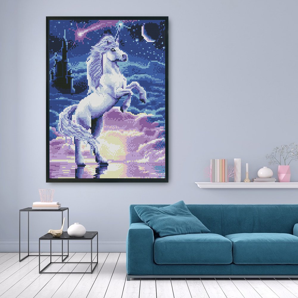 11ct Stamped Cross Stitch - Night Horse (30*40cm)