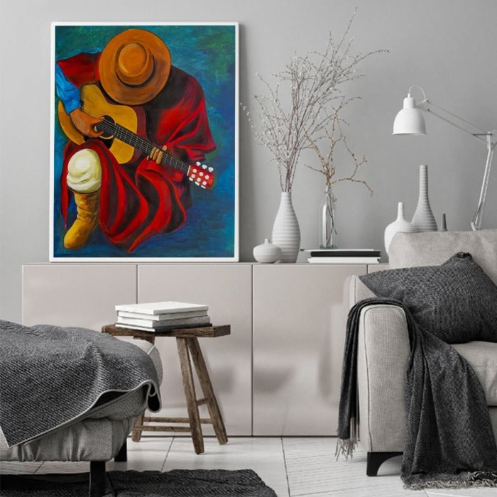 Frameless Oil Paint By Numbers Guitar Singer Acrylic paint Canvas Picture