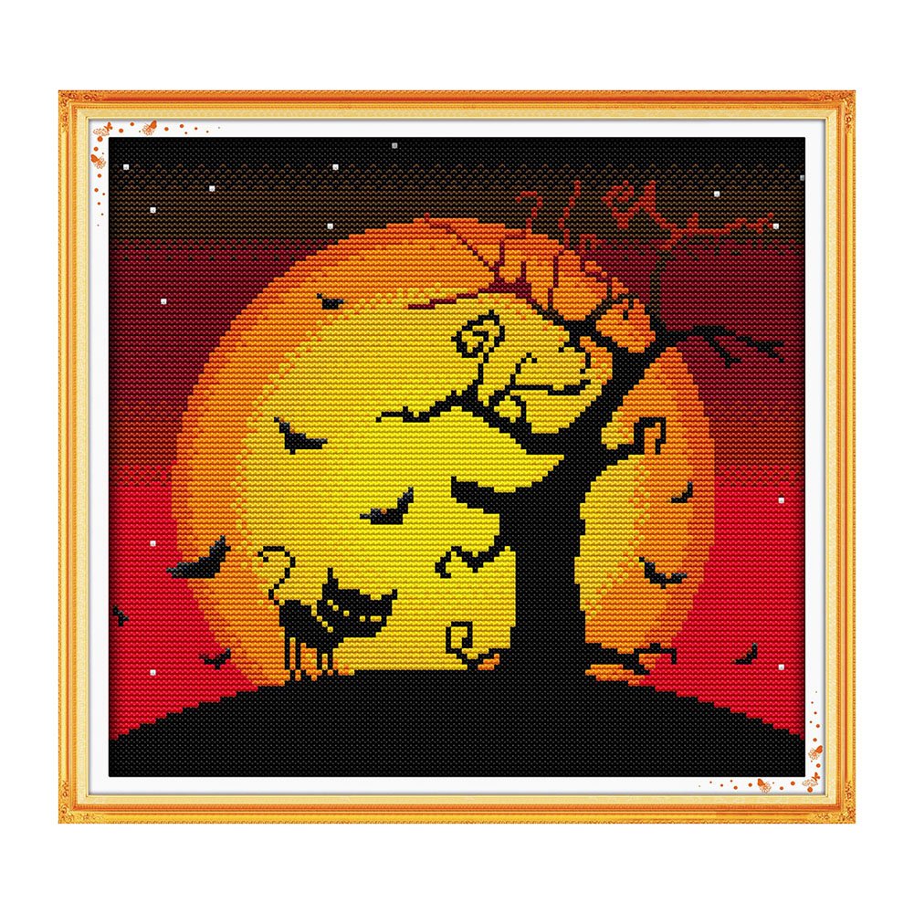 14ct Stamped Cross Stitch Halloween Night (31*29cm)