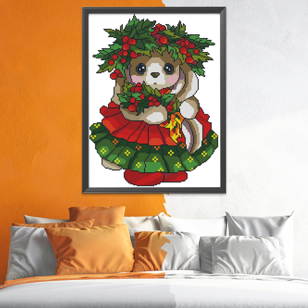 11CT Stamped Cross Stitch Dog Animal (40*50cm)