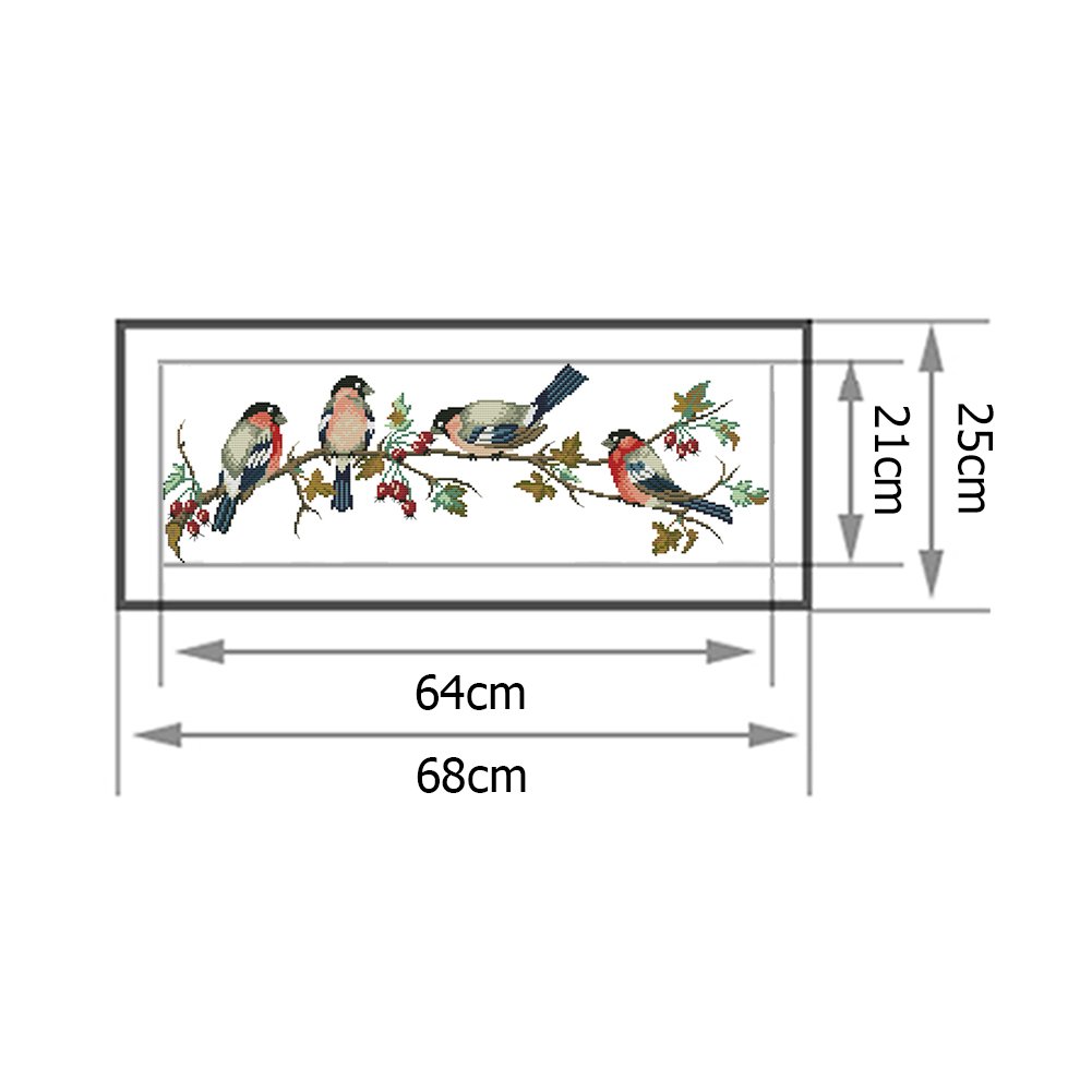 11ct Stamped Cross Stitch - Bullfinch(68*25cm)