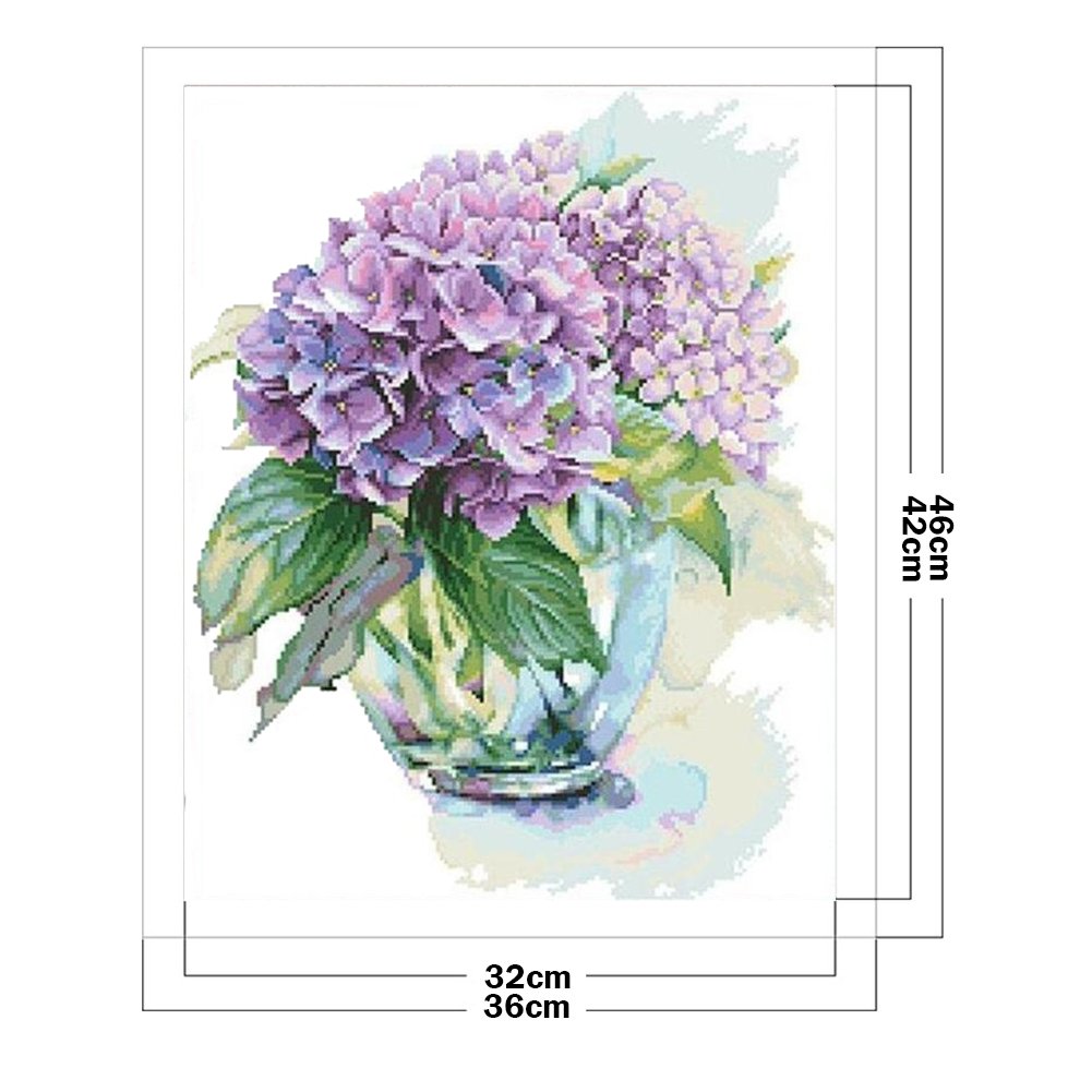 11ct Stamped Cross Stitch Hydrangea( 36*46cm)