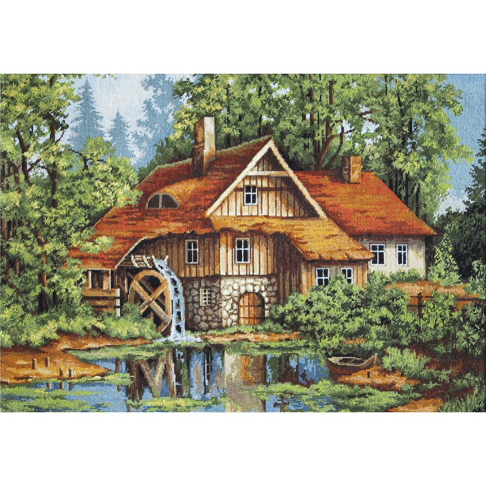 11ct Stamped Cross Stitch Mill in Forest (50*35cm)
