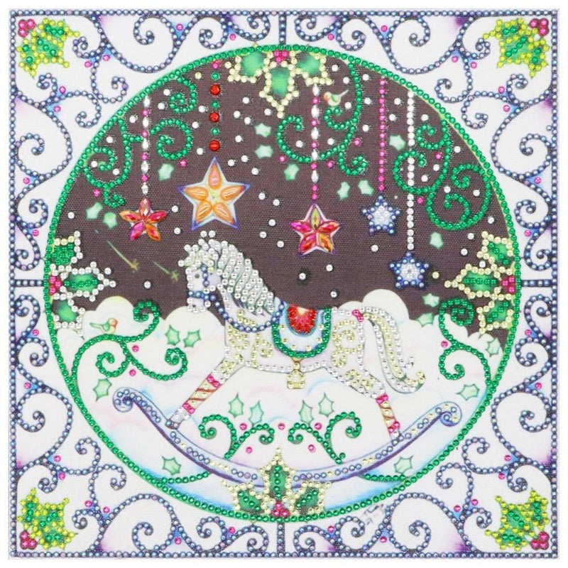 Diamond Painting - Crystal Rhinestone - Christmas Rocking Horse¡¾diamondpaintingsart¡¿