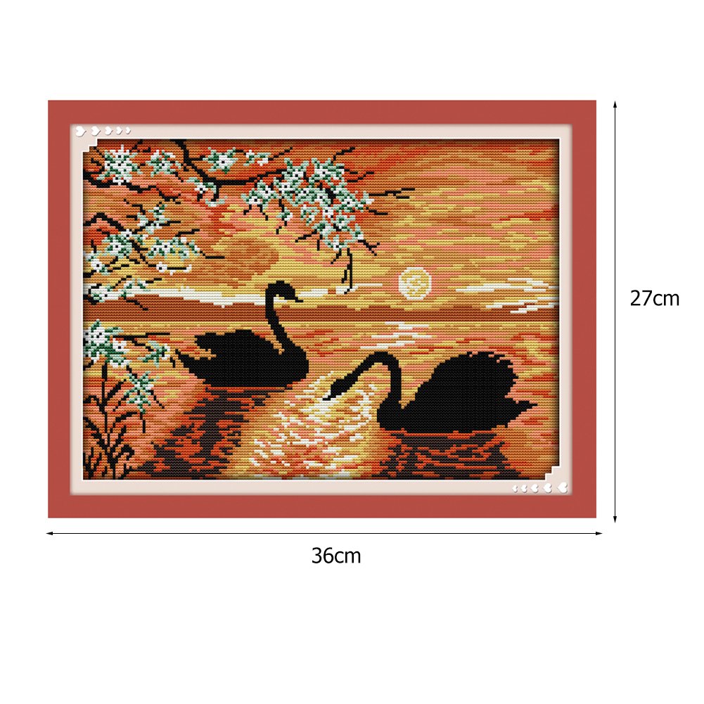 14ct Stamped Cross Stitch - Sunset Swan (36*27cm)