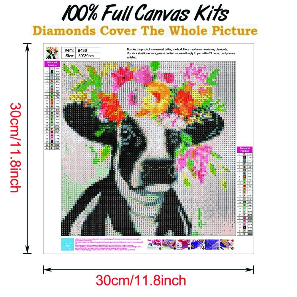 Diamond Painting - Full Round - Flower Cow A
