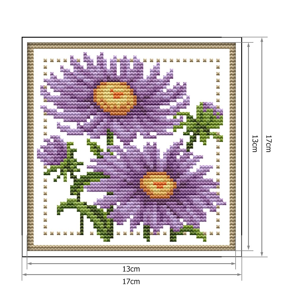14ct Stamped Cross Stitch - September Flower(17*17cm)
