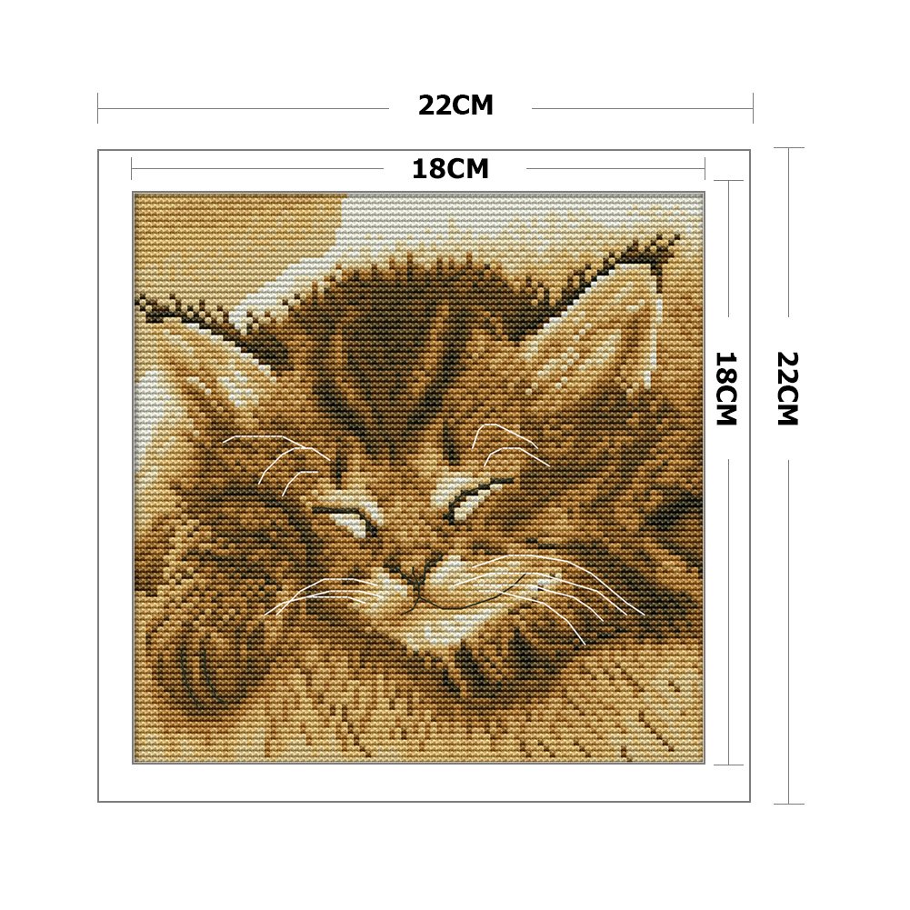 14ct Stamped Cross Stitch - Cat (22*22cm)