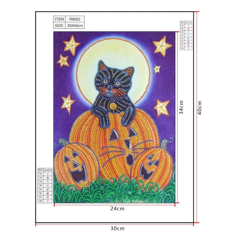 New Halloween Diamond Kit, Black Cat Diamond Painting