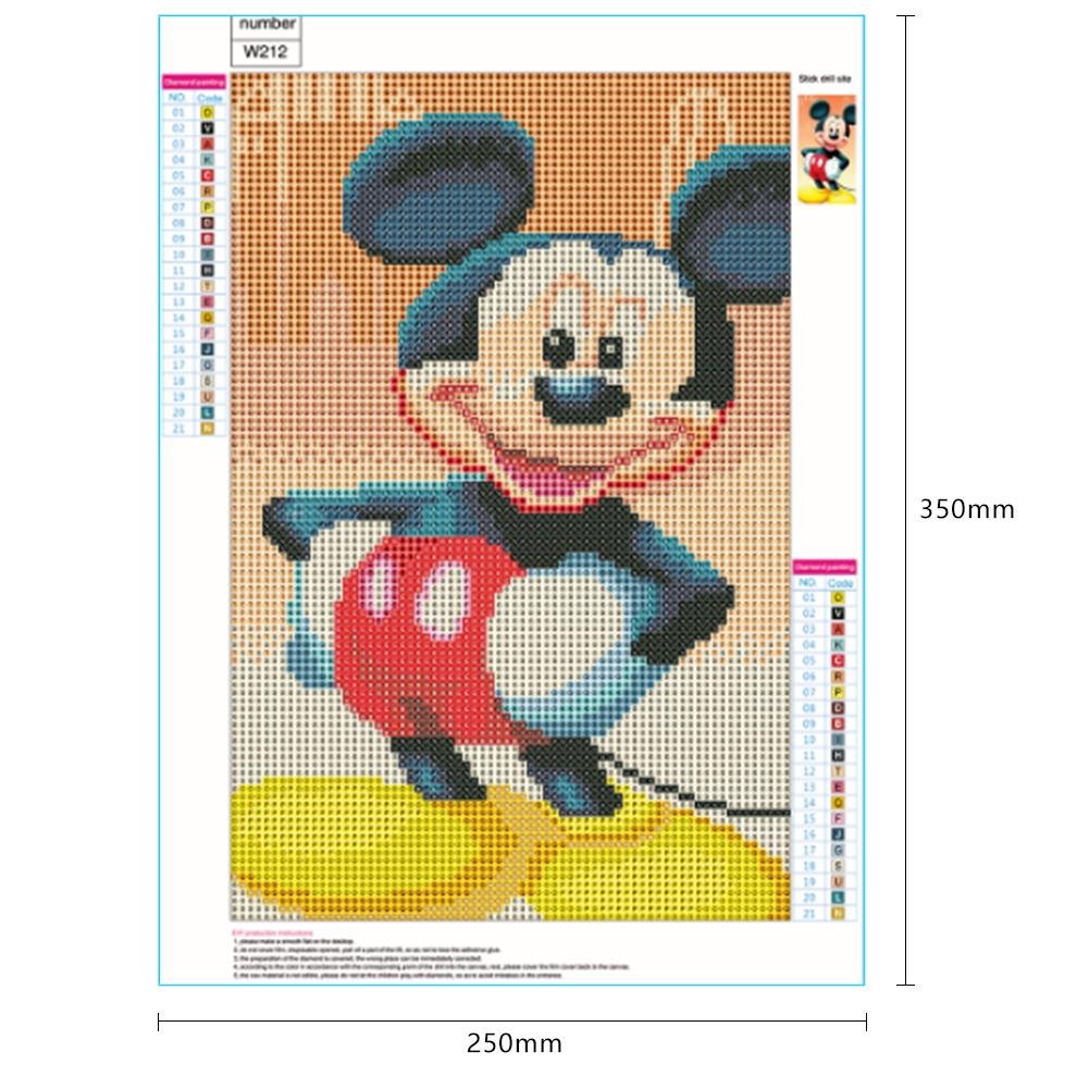 Happy Mickey Mouse Diamond Embroidery Canvas Size