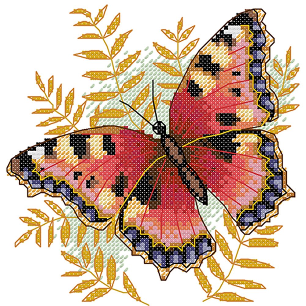 14ct Stamped Cross Stitch Butterfly (22*20cm)