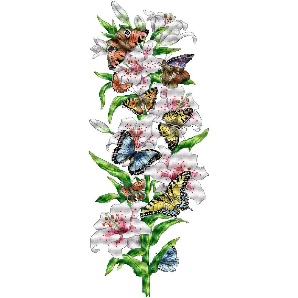 14ct Stamped Cross Stitch Flowers (27*57cm)