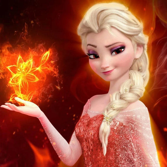 Fire Queen Elsa Frozen Diamond Dotz On Canvas