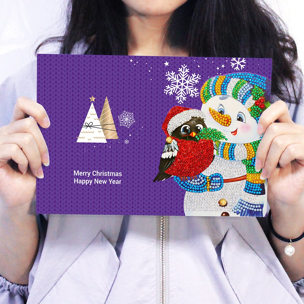 DIY Diamond Painting Greeting Card - Snowman C