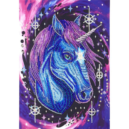 DIY 5D Crystal Rhinestone Diamond Painting Kit Purple Horse
