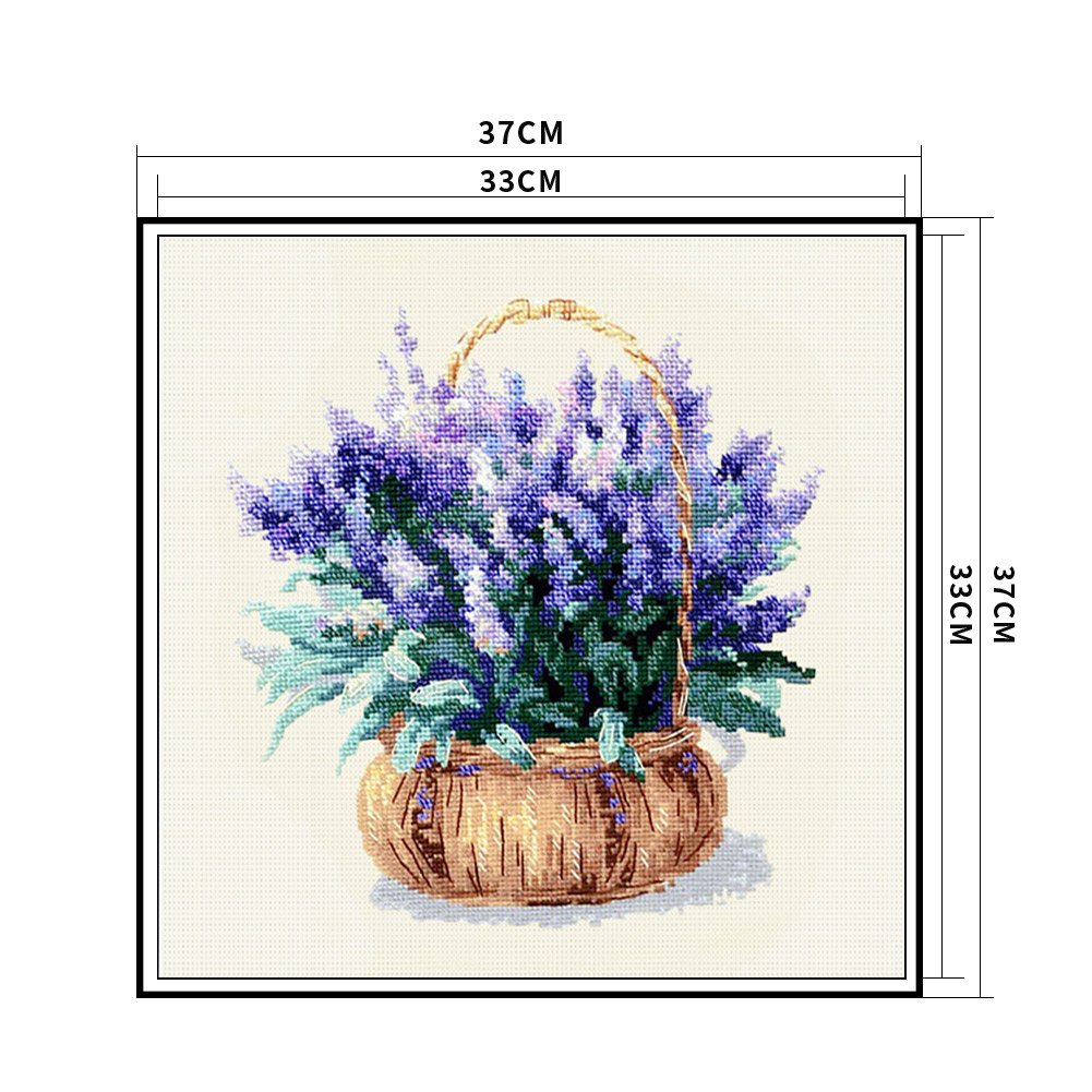 11ct Stamepd Cross stitch Lavender (37*37cm)