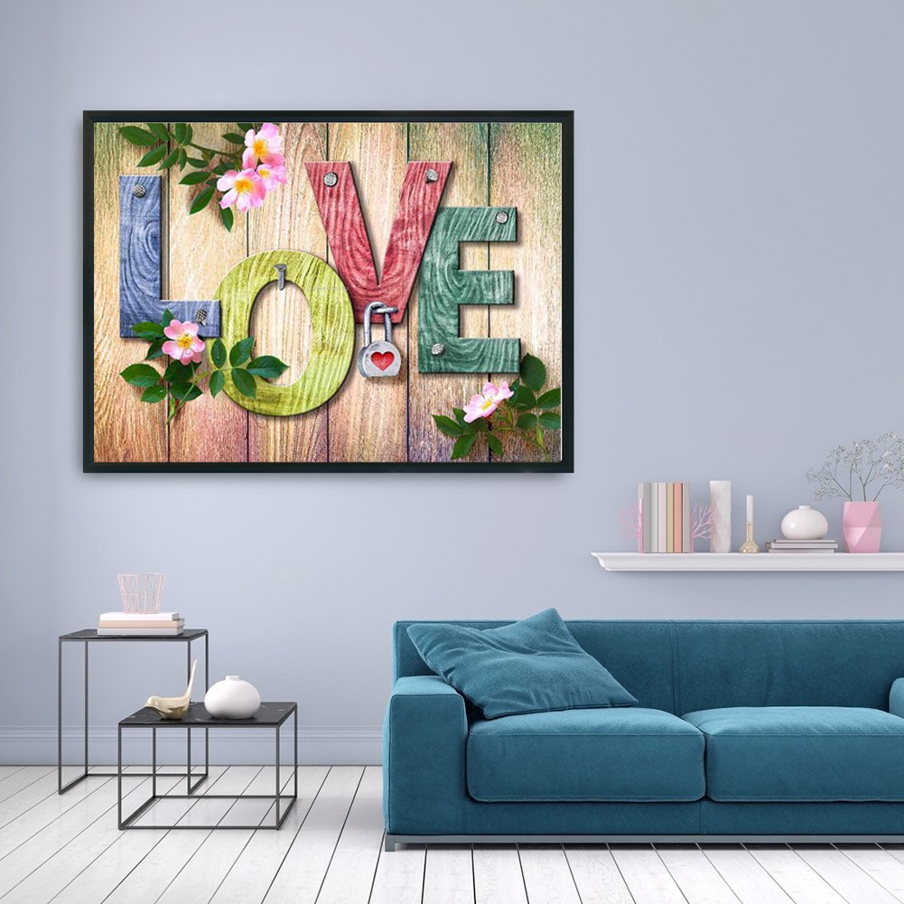 11ct Stamped Cross Stitch - Letters Love(46*36cm)