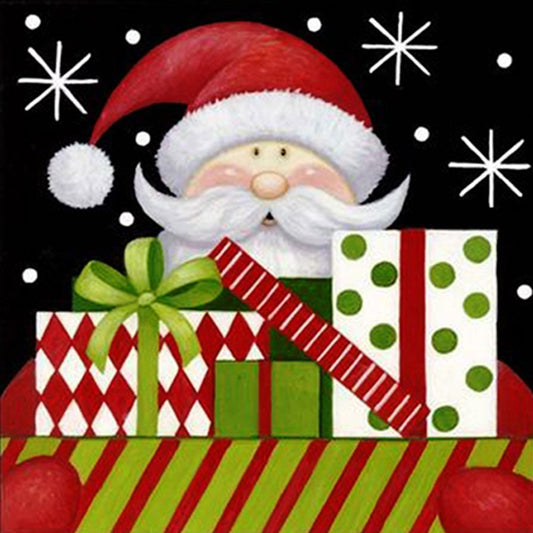 Diamond Painting - Full Round - Santa Claus with Gifts