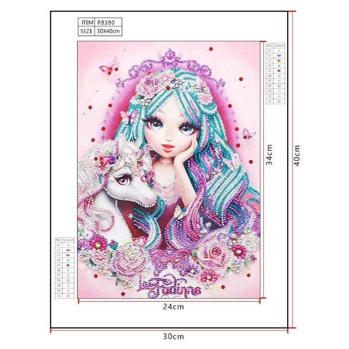 Girl & Unicorn 5D Diamond Painting Kits Full Drill Diamond Art