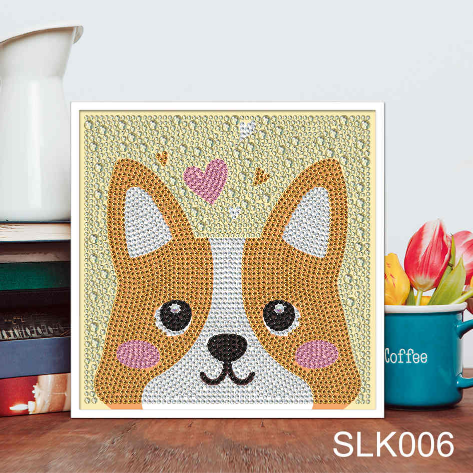 Dog | Crystal Rhinestone Diamond Painting Kits for children B | 18x18cm