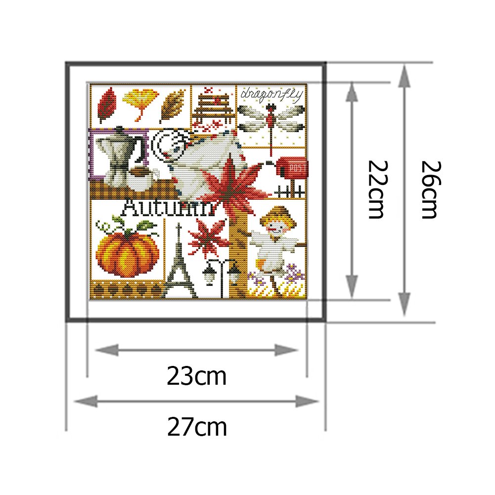 14ct Stamepd Cross stitch - Autumn (27*26cm)