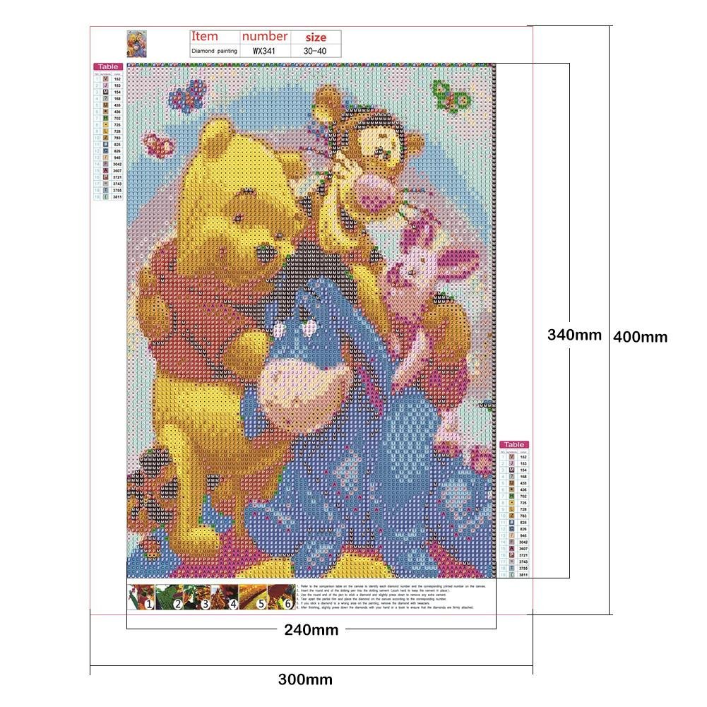 Winnie The Pooh And Friends Beads Art Canvas With Printing