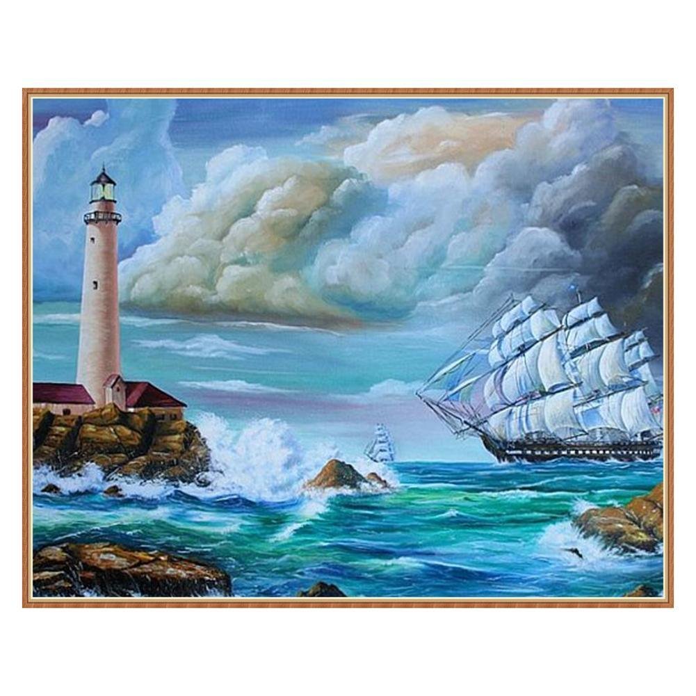 Diamond Painting - Full Round - Sea Lighthouse View