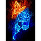 5d diamond painting art - fire butterfly and ice flower