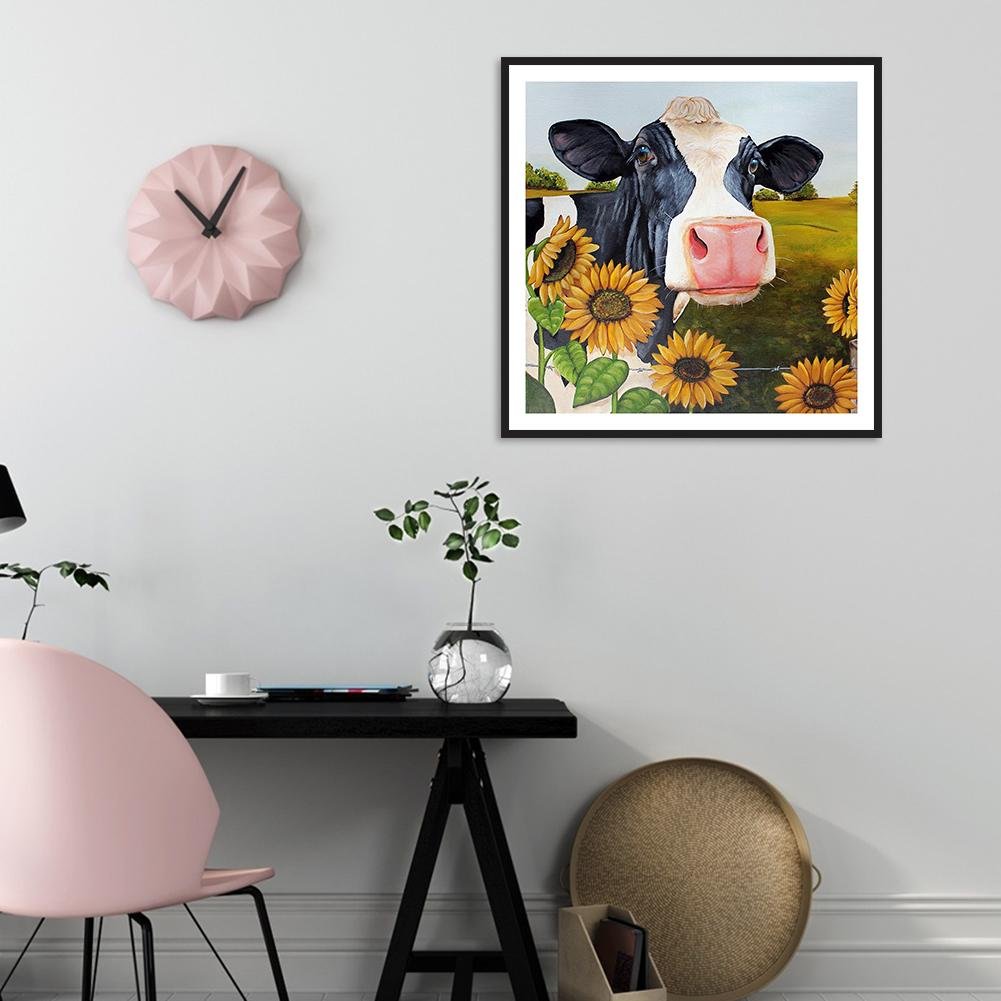 Diamond Painting - Full Round - Flower Cow