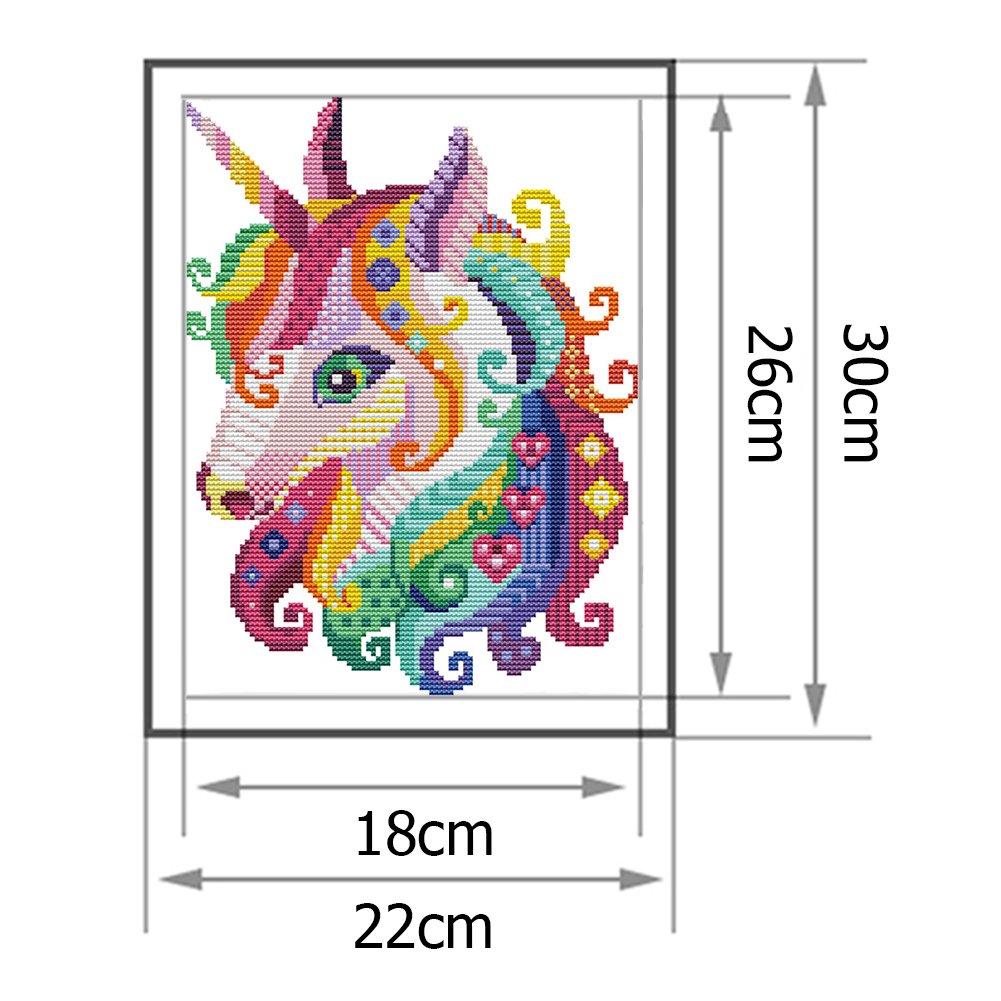 14ct Stamped Cross Stitch - Unicorn (30*22cm)