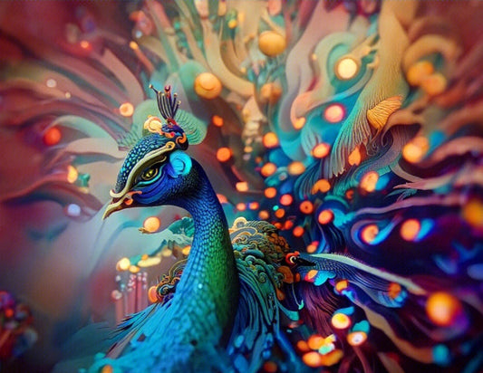 peacock AH1824 5D Diamond Painting -  – Five