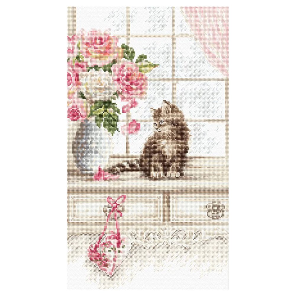 11CT Stamped Cross Stitch Cat(35*20cm)