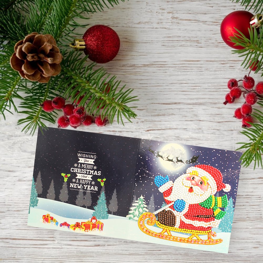DIY Diamond Painting Greeting Card - Santa Claus E