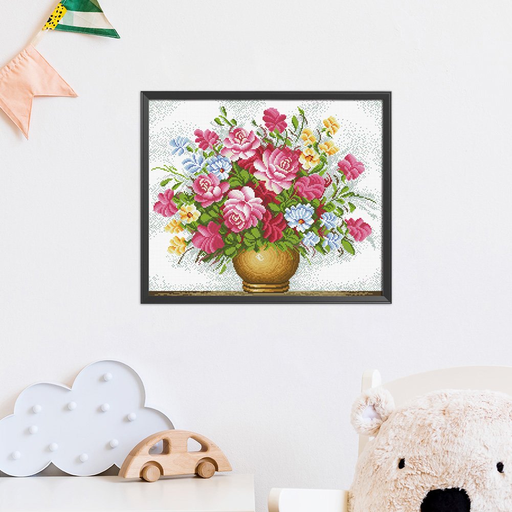 11ct Stamped Cross Stitch - Flowers (57*49cm)