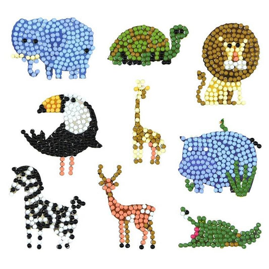 9pcs Animals Diamond Painting Stickers For Kids Full Round Drill