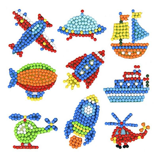 9 Pieces DIY Diamond Art Stickers Kit For Kids Transportation