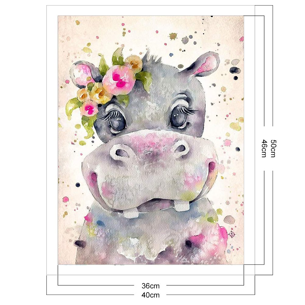 11CT Stamped Cross Stitch - Hippo(40*50CM)