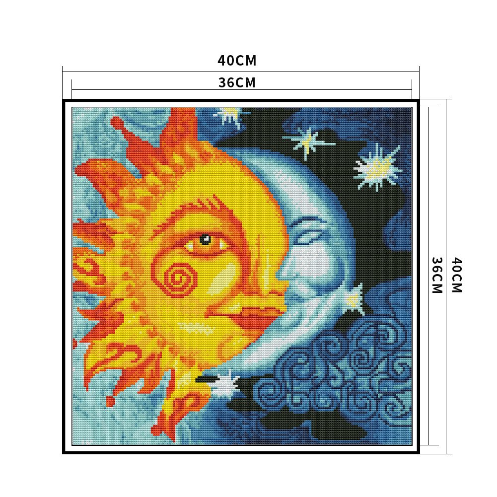11ct Stamped Cross Stitch - Sun Moon (40*40cm)