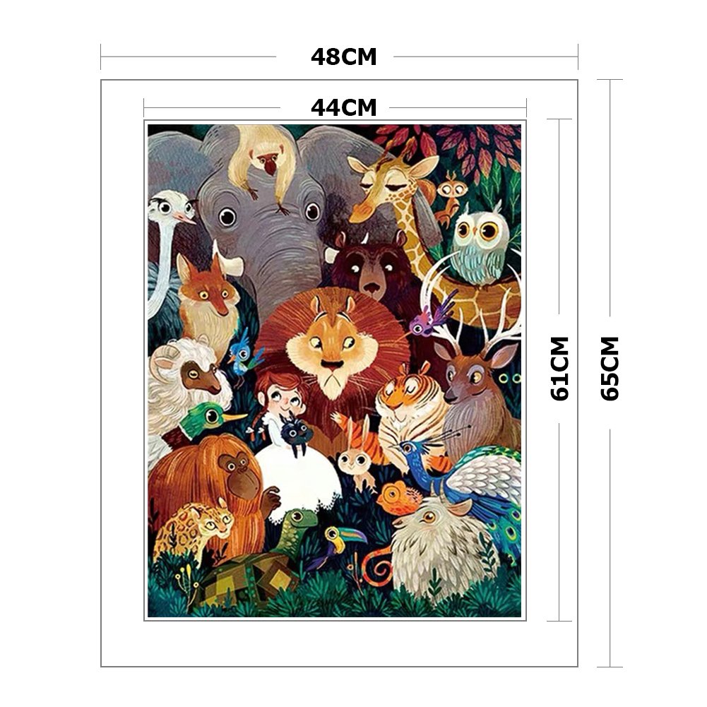 Animals World  11ct Stamped Cross Stitch Kit (48*65cm)