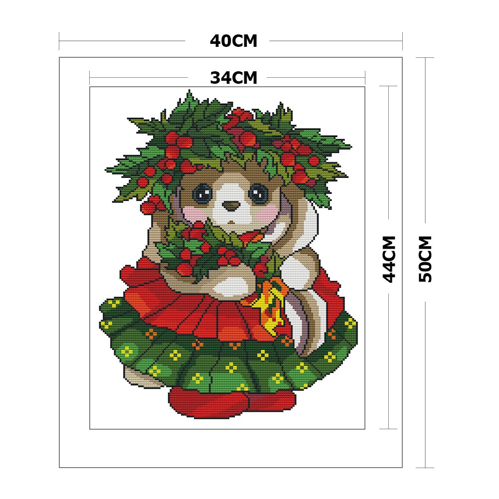 11CT Stamped Cross Stitch Dog Animal (40*50cm)