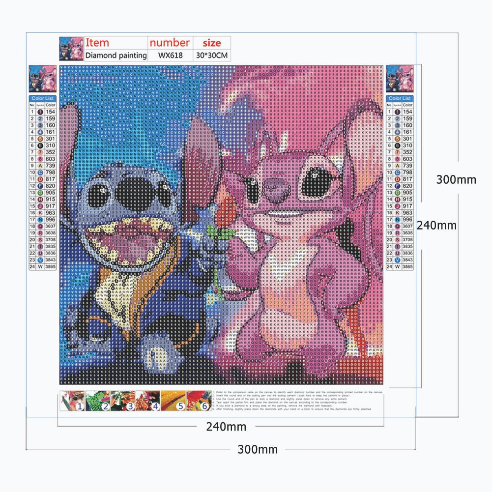 Lilo And Stitch Diamond Painting canvas with printing