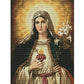 11CT Stamped Cross Stitch Kit Mary Heart Quilting Fabric (53*68cm)