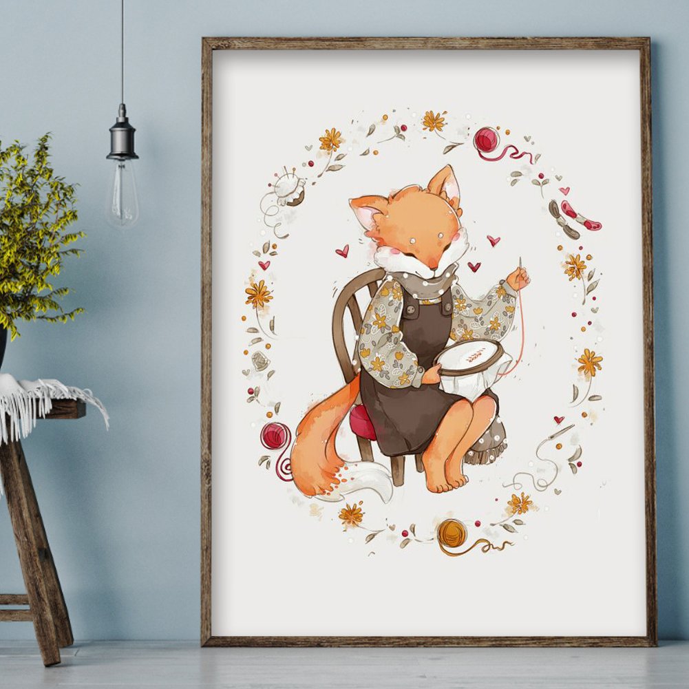 11ct Stamped Cross Stitch - Fox  ( 40*50cm) A