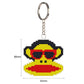 Monkey Stamped Beads Cross Stitch Keychain