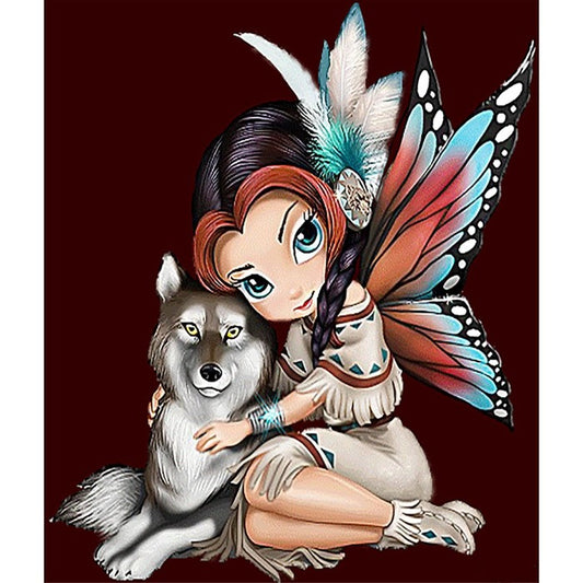 Girl And Dog 50x40cm DIY Paint By Numbers Art Picture On Canvas