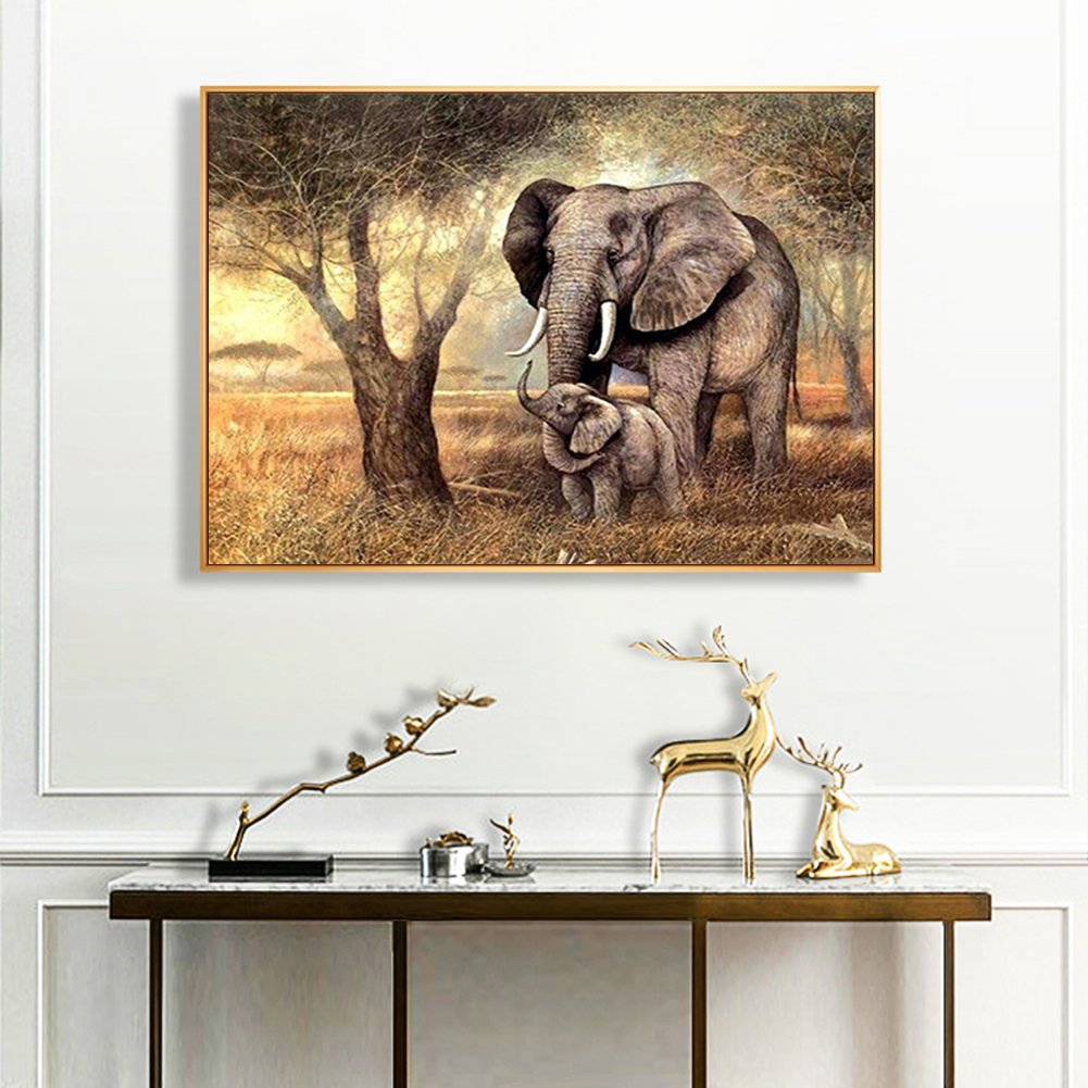 Ponto Cruz Estampado 11ct - Elefante (50*40cm)