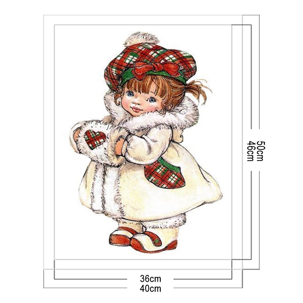 11ct Stamped Cross Stitch - Girl  (40*50cm) A