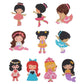 DIY Full Drill Round Cartoon Girls Diamond Painting Puzzle Sticker