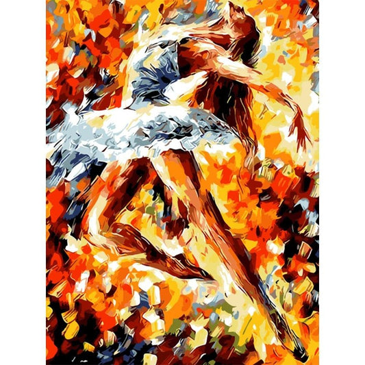 Hand Painted Artwork Frameless DIY Dancers Painting By Numbers Kit