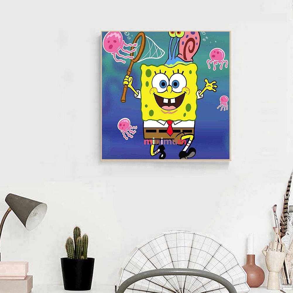 Colorful SpongeBob Cartoon - 5D Diamond Painting - DiamondByNumbers - Diamond  Painting art